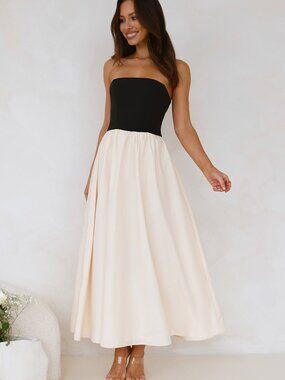 Paper Heart Womens Strapless Maxi Dress Size Medium